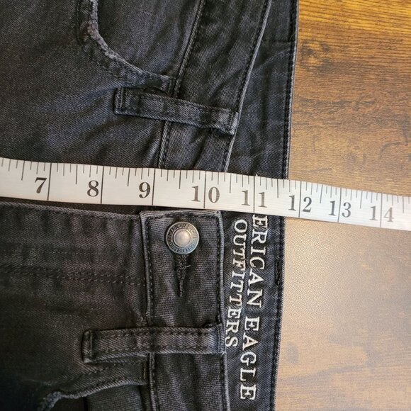 American Eagle Jeans 6 R Jegging Super Stretch Super Hi Rise Black Wash Denim - Picture 9 of 12